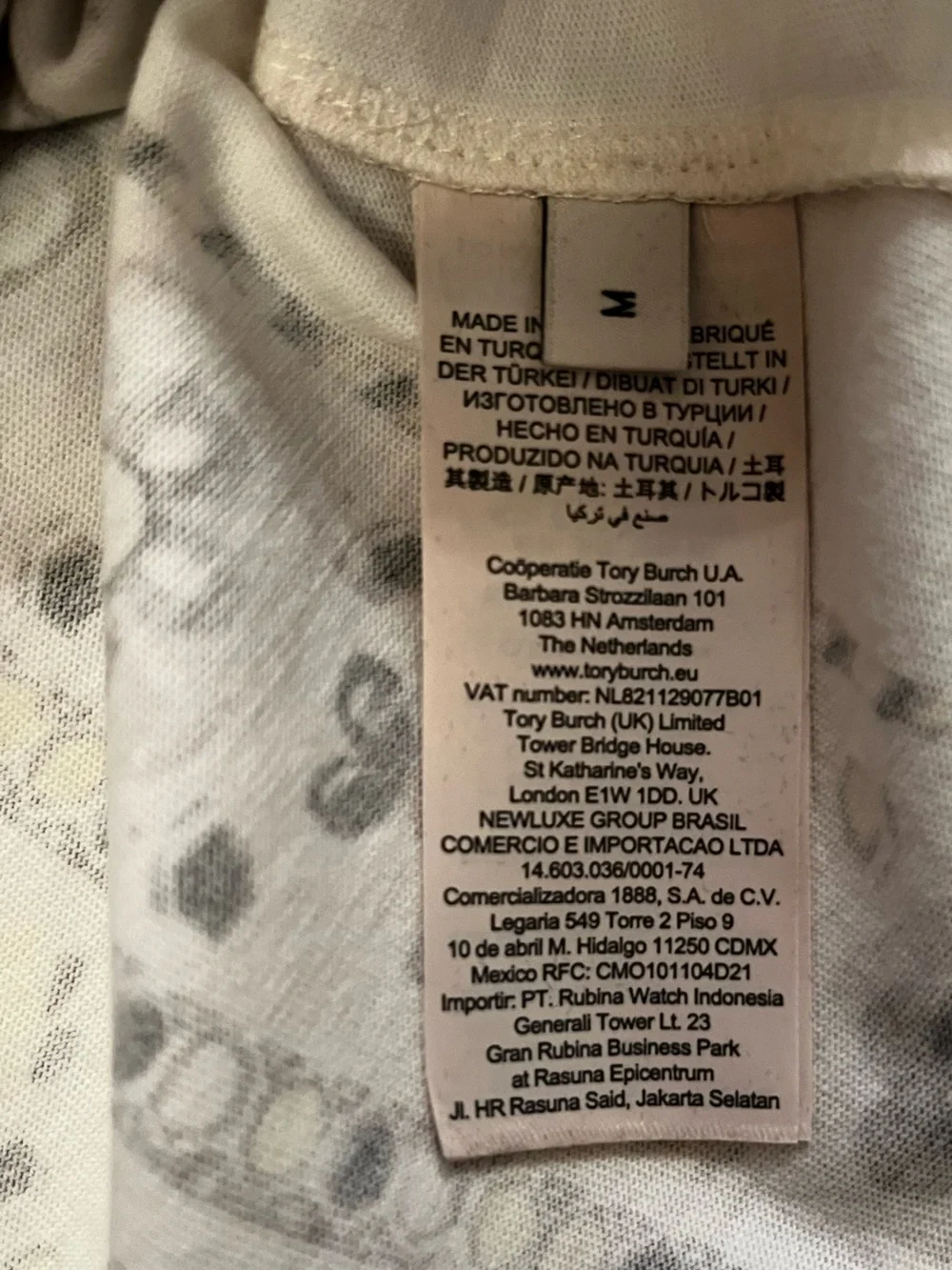 Tory Burch Pisces Cream Bandana-Print Short Sleeve Tee . M